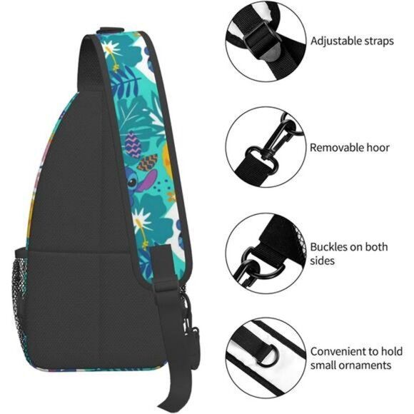 Mens crossbody sling bag cartoon chest shoulder bag travel casual running work g - Picture 4 of 6